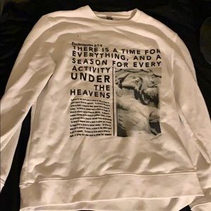 Comfy cotton Forever 21 white crew neck sweatshirt